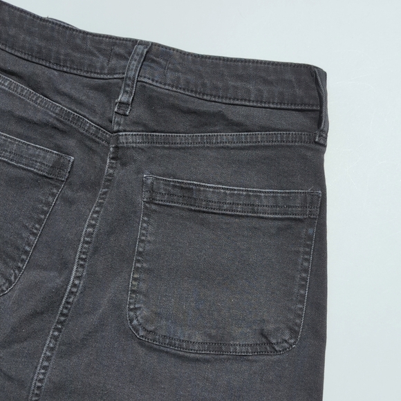 Madewell High Waisted Black Wash Button Front A-Line Denim Jean Mini Skirt 25 - Picture 10 of 11